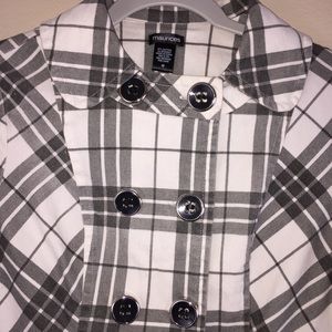 Maurices Jackets & Coats - Maurices Black White Plaid Button Up Jacket Size M Maurices Jackets & Coats - Maurices Black White Plaid Button Up Jacket Size M